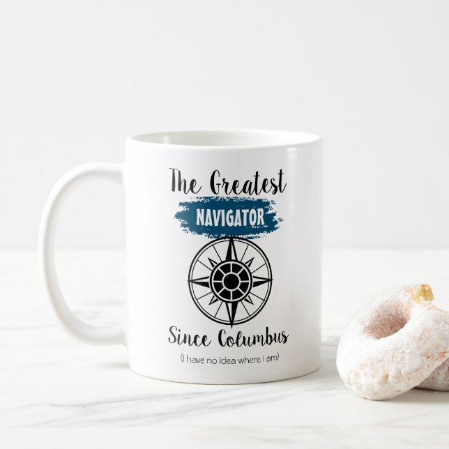 Funny Columbus Lost Navigator Coffee Mug (With Donut)