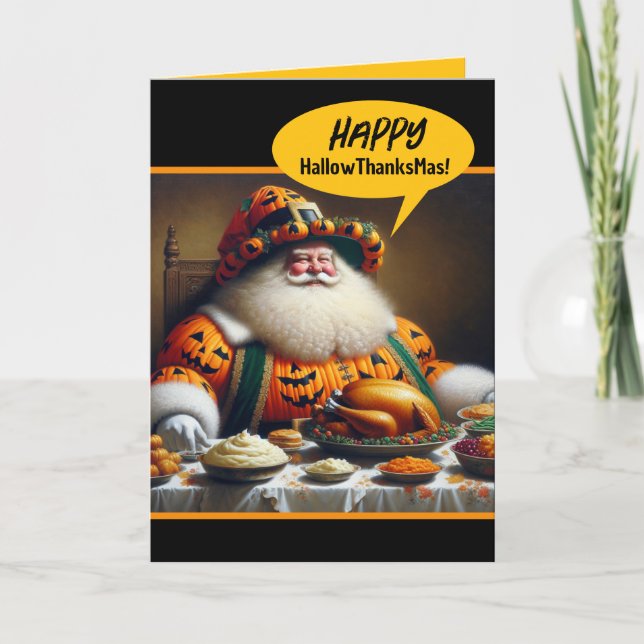 Funny Combo Halloween, Thanksgiving and Christmas Card (Front)