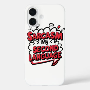 Funny Comic Book Sarcasm My Second Language iPhone 16 Case