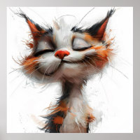 Funny Comic Caricature Cat