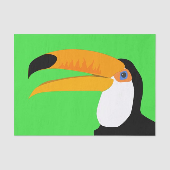 Funny comic cartoon Toucan bird smile Tissue Paper (Front)