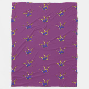 Funny Comic Crown - golden 2 Fleece Blanket