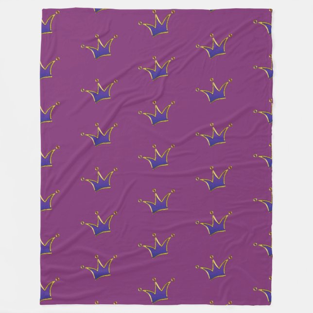 Funny Comic Crown - golden 2 Fleece Blanket (Front)