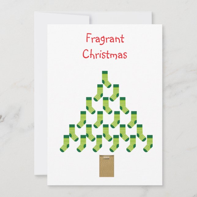 Funny Comic Minimalist Modern Christmas Tree  Holiday Card (Front)