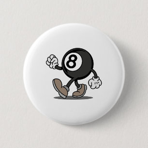 Funny Comic Snooker Billiard Player 8-ll 6 Cm Round Badge