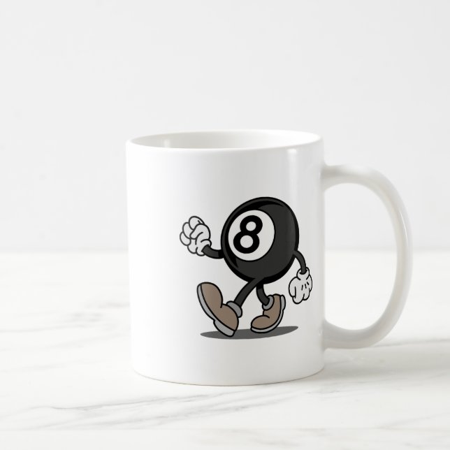 Funny Comic Snooker Billiard Player 8-ll  Coffee Mug (Right)