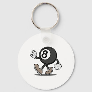 Funny Comic Snooker Billiard Player 8-ll Key Ring