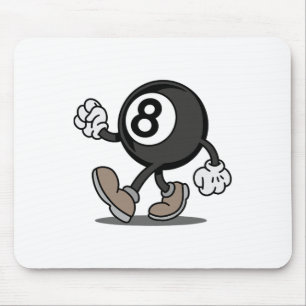 Funny Comic Snooker Billiard Player 8-ll Mouse Pad