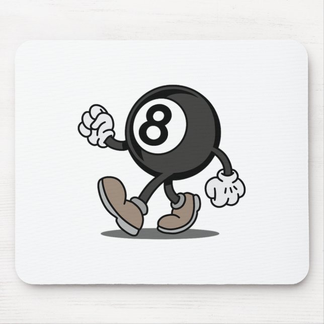 Funny Comic Snooker Billiard Player 8-ll  Mouse Pad (Front)