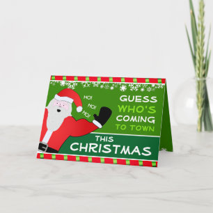 Funny Coming Home Sing-a-long Santa Holiday Card