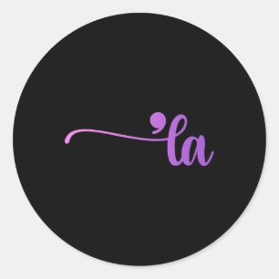 Funny Comma La Colouring  Classic Round Sticker