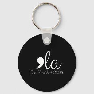 Funny Comma La Harris For President 2024  Key Ring