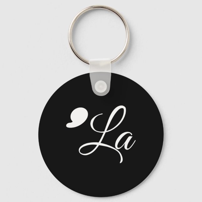 Funny Comma La Kamala Harris 2024 Vote Punctuation Key Ring (Front)
