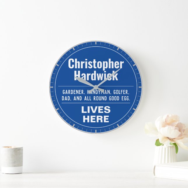 Funny Commemorative Wall Plaque Large Clock (Home)