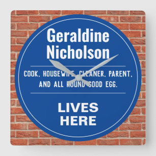 Funny Commemorative Wall Plaque Square Wall Clock