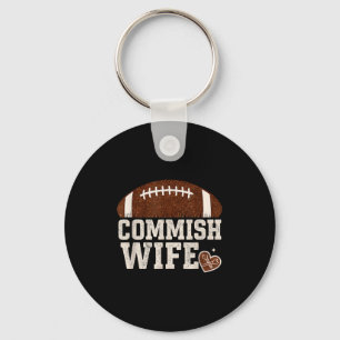 Funny Commish Wife Fantasy Football Cute League Co Key Ring