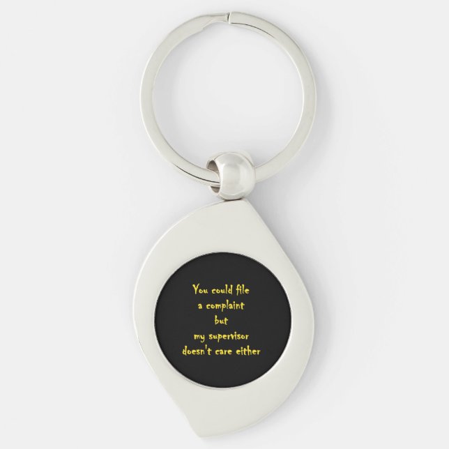 Funny Complaint Department Apathy  Key Ring (Front)