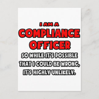 Funny Compliance Officer .. Highly Unlikely Postcard