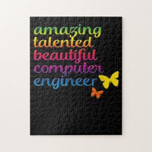 Funny Computer Engineer   Cute Girl Engineering Jigsaw Puzzle