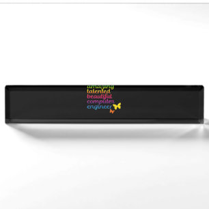 Funny Computer Engineer   Cute Girl Engineering Nameplate