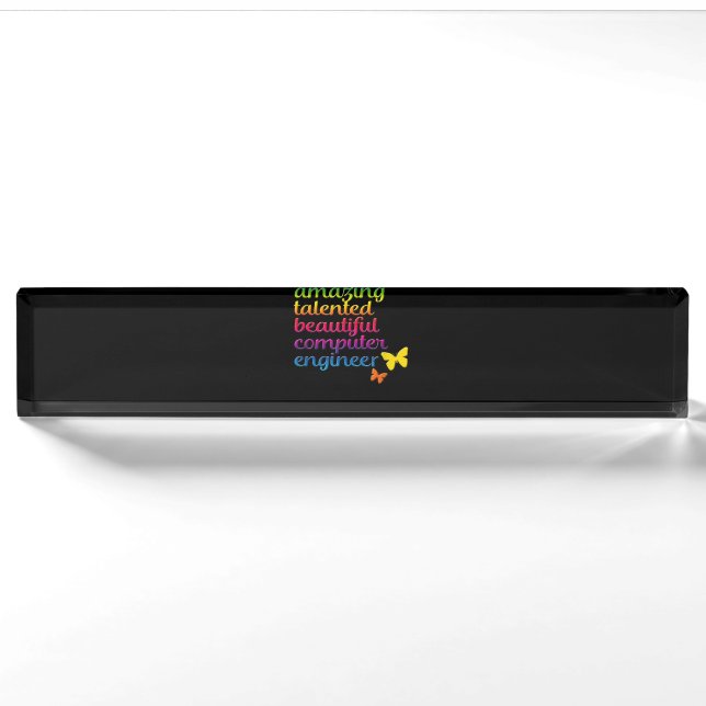 Funny Computer Engineer | Cute Girl Engineering Nameplate (Front)