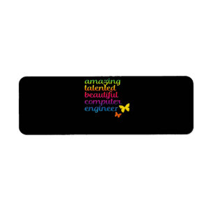 Funny Computer Engineer   Cute Girl Engineering Return Address Label