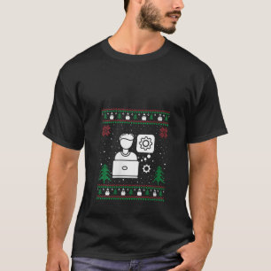 Funny Computer Engineer Santa Hat Ugly Christmas S T-Shirt