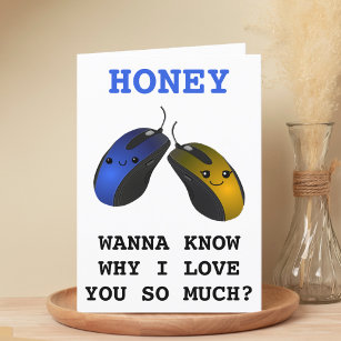 Funny Computer Mouse Click Spouse Happy Birthday Thank You Card