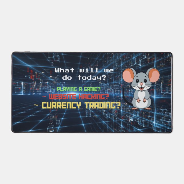 Funny Computer Mouse Cybersecurity Coding Gaming M Desk Mat (Front)