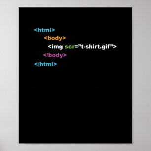 Funny Computer Program Code HTML Poster