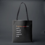 Funny Computer Science Coder Programmer Function Tote Bag<br><div class="desc">A funny Gift for programmer,  gamer,  computer scientist,  software developer,  IT admin,  nerd and pc geek. Perfect surprise for a laughter with friends,  family and colleagues at school or work.</div>