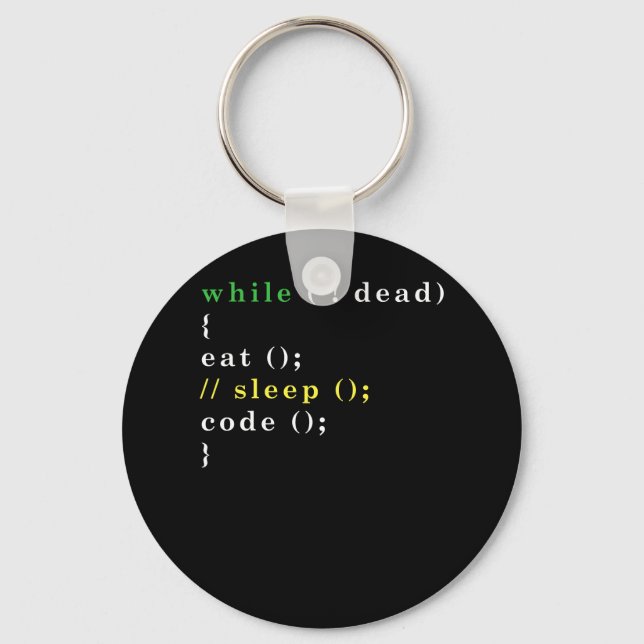 Funny Computer Science Programmer Eat Sleep Code Key Ring (Front)