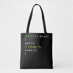 Funny Computer Science Programmer Eat Sleep Code Tote Bag