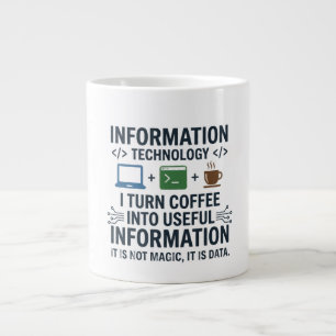 Funny Computer Science T-Shirt - Eat Sleep Code Re Large Coffee Mug