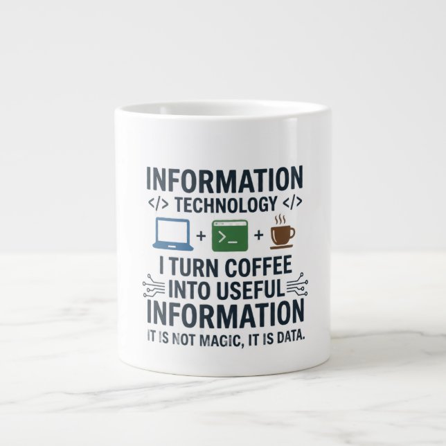 Funny Computer Science T-Shirt - Eat Sleep Code Re Large Coffee Mug (Front)