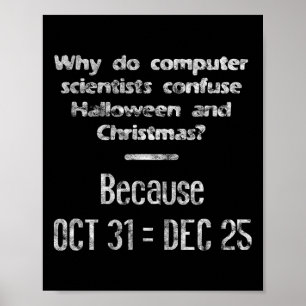 Funny Computer Scientist Halloween Christmas Nerd  Poster