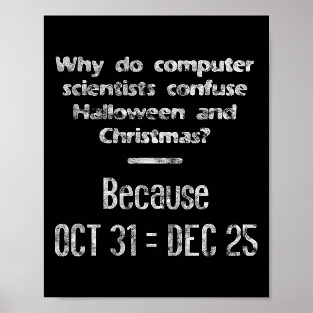 Funny Computer Scientist Halloween Christmas Nerd  Poster (Front)