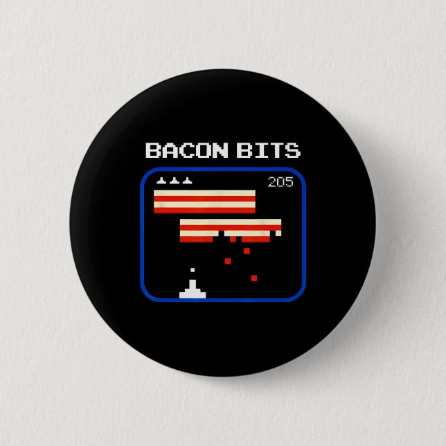 Funny Con 8-bits Video Game Player Retro Nerd Geek 6 Cm Round Badge (Front)