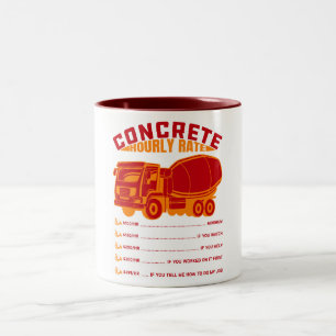 Funny Concrete Hourly Rate  Two-Tone Coffee Mug