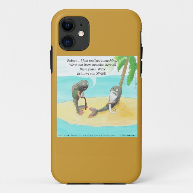 Funny Confused Fish On Desert Island iPhone 5 Case (Back)
