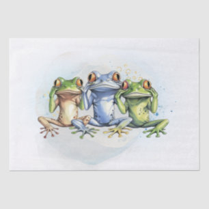 Funny Confused Frogs Tissue Paper