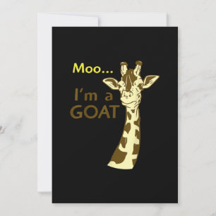 Funny Confusing Giraffe Moo I am A Goat Holiday Card