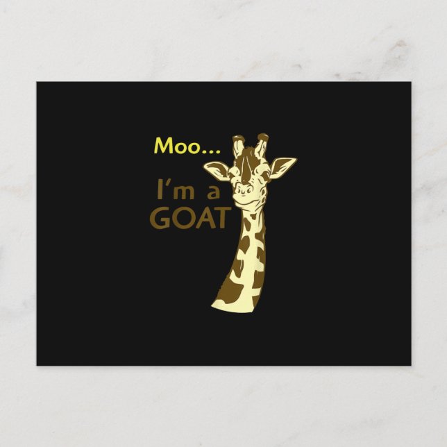 Funny Confusing Giraffe Moo I am A Goat Postcard (Front)