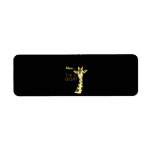 Funny Confusing Giraffe Moo I am A Goat Return Address Label