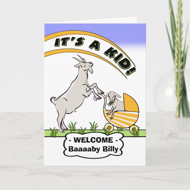 Funny Congratulations New Dad Goat Puns Card (Front)