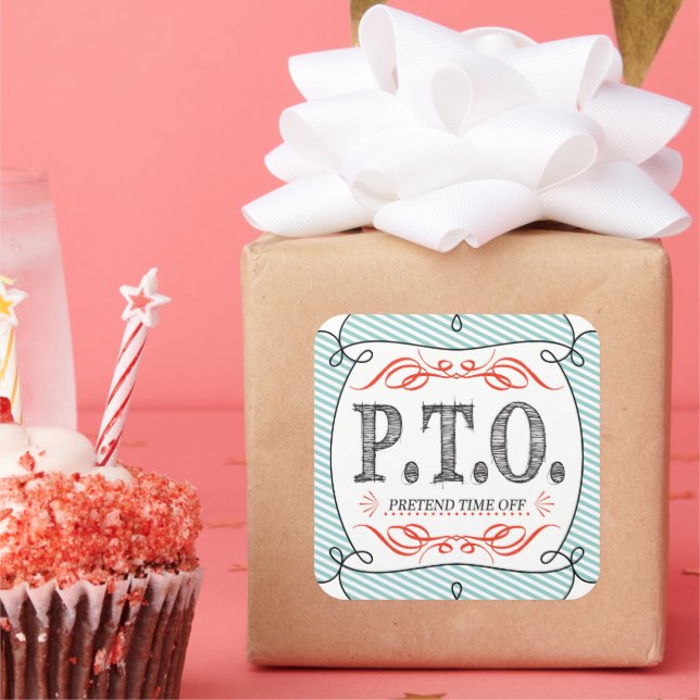 Funny Congratulations Promoted to Pretend Time Off Square Sticker (Party)