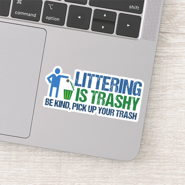 Funny Conservationist Littering Is Trashy Pun (Detail)