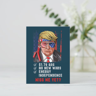 Funny Conservative Anti Biden Miss Me Yet Postcard