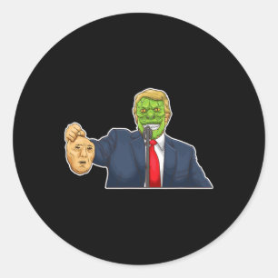 Funny Conspiracy Theory Reptilian Donald Trump Classic Round Sticker