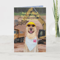 Funny Construction/Engineer Dog/Lab Birthday